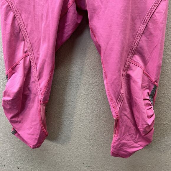 Lululemon Leggings Womens 6 Ruby Pink Run Pace Crop 22" Running Gym Ladies - Picture 3 of 7
